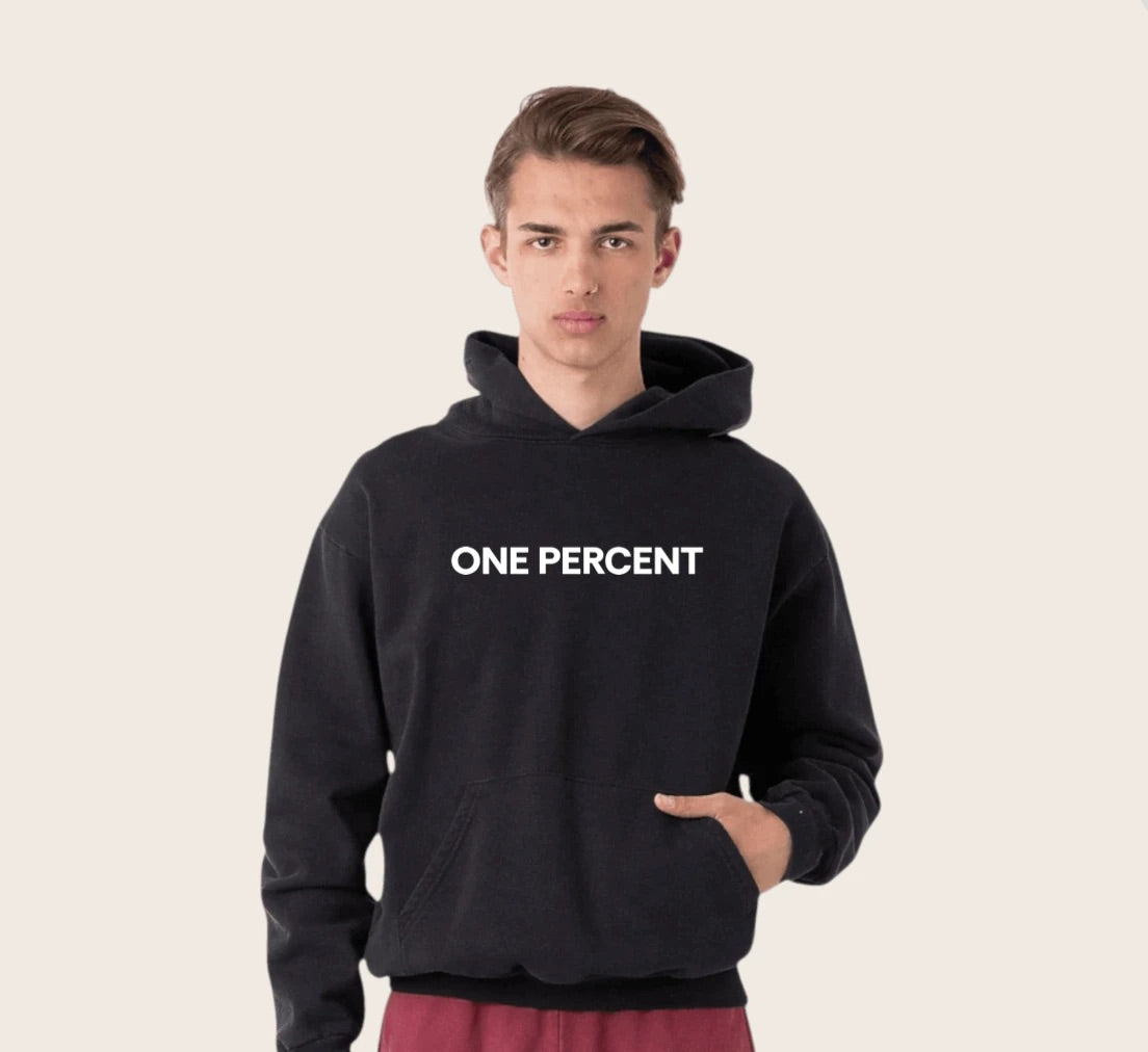 One Percent hoodie in washed black