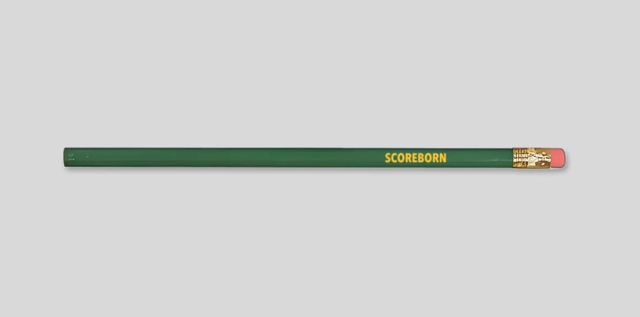 Scoreborn pencil in scholar's green with gold stamp